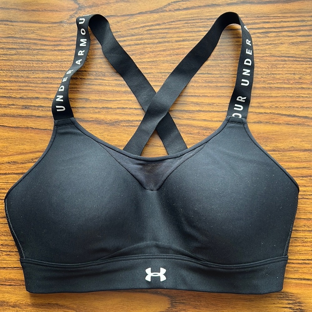 Under Armour Fitted Black Sports Bra - Medium